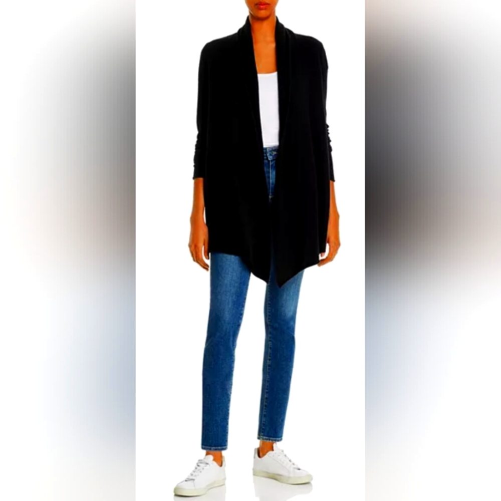 C by Bloomingdale's Black Open Front Cardigan Size Medium NEW
